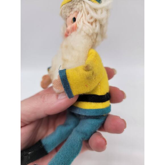 Vintage Elf Christmas Tree Hanging Sitting Ornaments Set of 2 Show signs of age - Picture 4 of 6